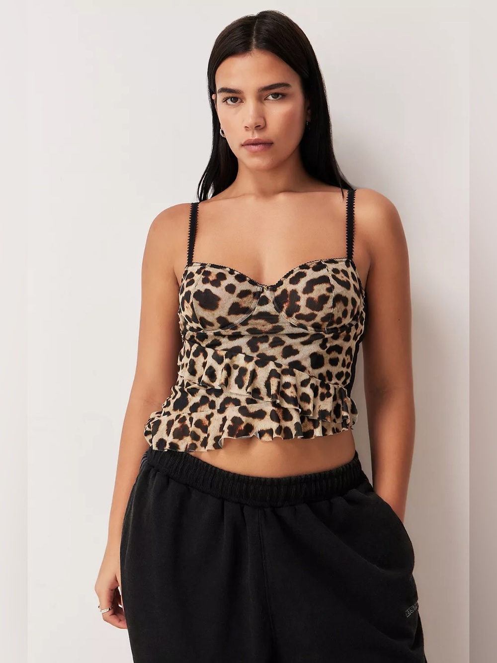 Out From Under X Wild Lovers Lilly Leopard Print Corset Top small